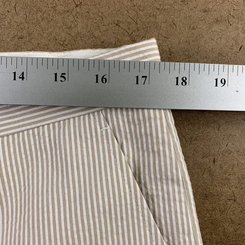 Emigre Men's Size 35 X 36 Raw Hem Striped Cotton Seersucker Flat Front Pants New